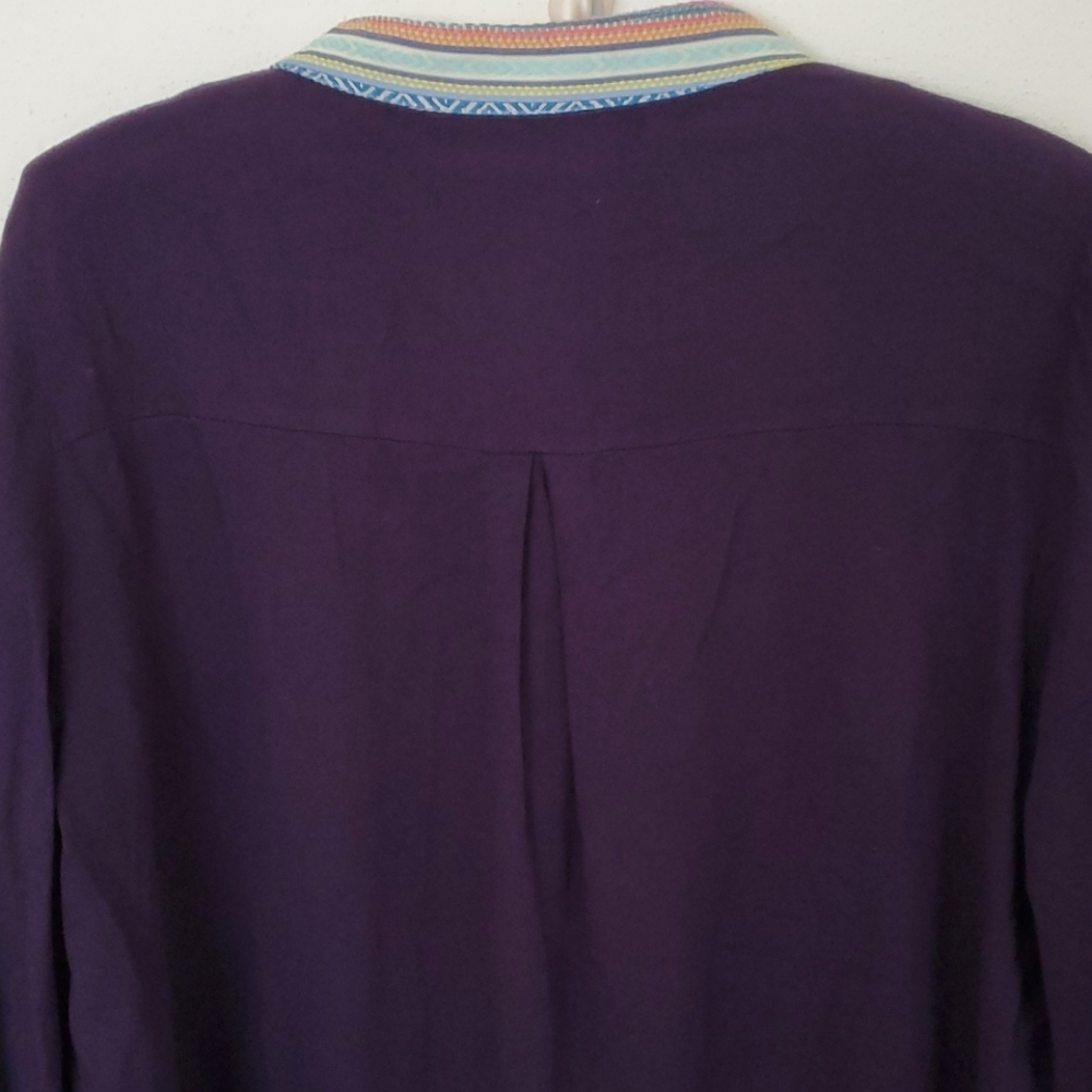 Mittoshop Embroidered Navy Tunic Blouse Sz M EUC - Picture 5 of 7